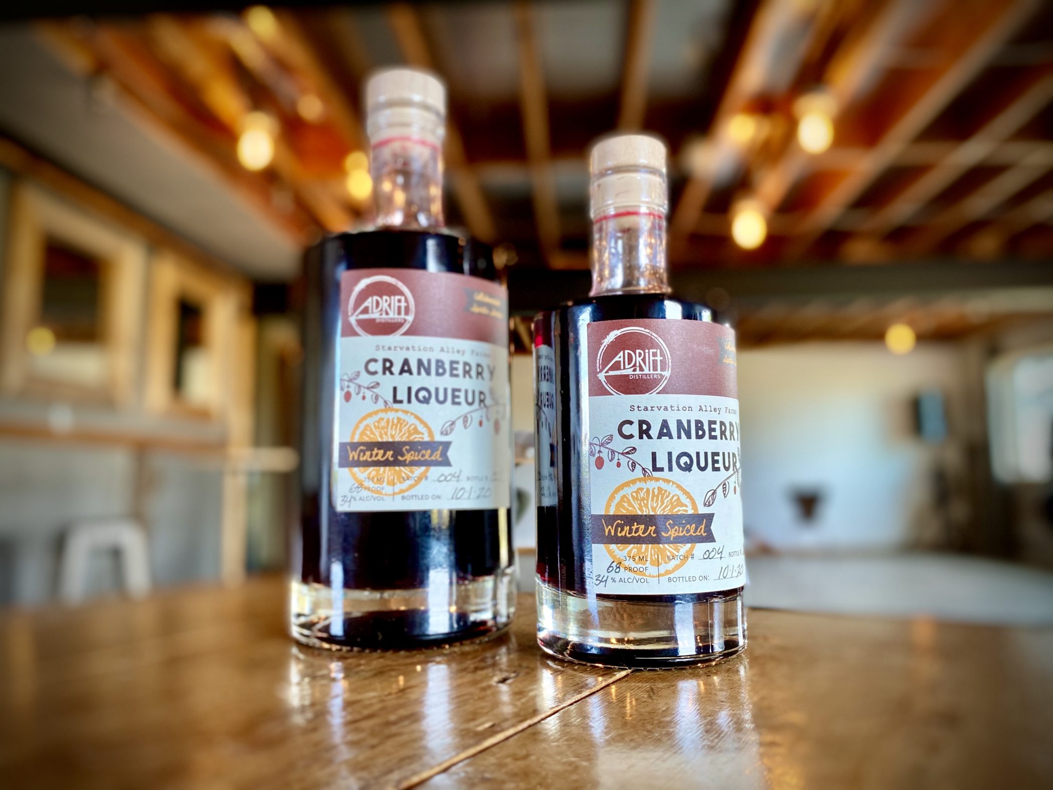 winter spiced cranberry liquor adrift distillers